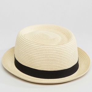 Straw pork pie hat